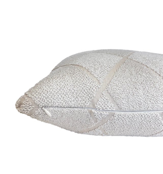 Ivory Diamond Textured Throw Pillow