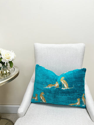 14x20 aqua cheetah cream chair_