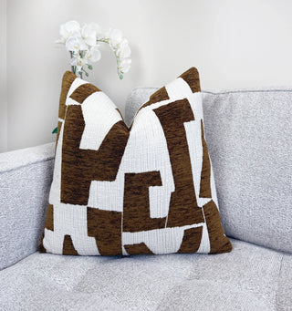 Cocoa Hierographic Throw Pillow