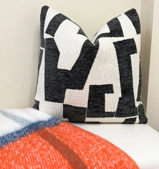 Graphite Hierographic Throw Pillow