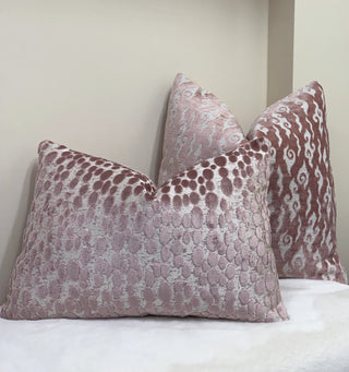 Pastel Pink Oval Velvet Throw Pillow