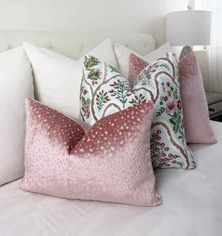 Blush Dapple Velvet Throw Pillow