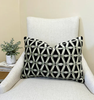 Pistachio Deco Velvet Throw Pillow