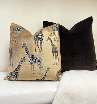 Golden Safari Velvet Throw Pillow