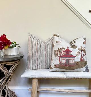 Red Pagoda Throw Pillow