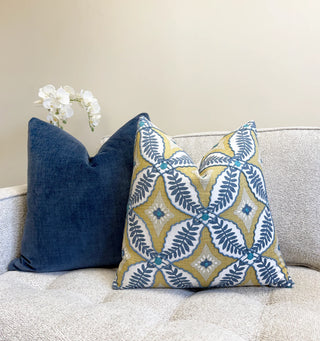 Trellis Bloom Embroidered Throw Pillow