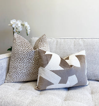 Latte Ridge Velvet Throw Pillow