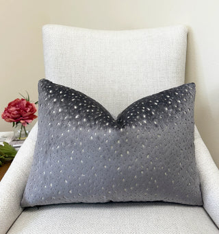 Graphite Dapple Velvet Throw Pillow