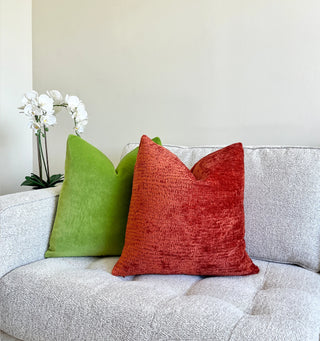 Burnt Orange Chenille Throw Pillow