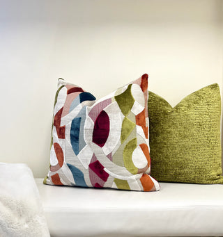 Chroma Abstract Velvet Throw Pillow