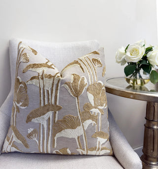Amber Poppy Velvet Throw Pillow