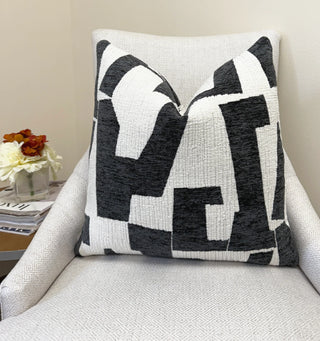 Graphite Hierographic Throw Pillow