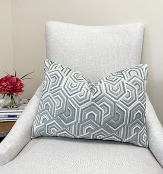 Sage Echo Velvet Throw Pillow