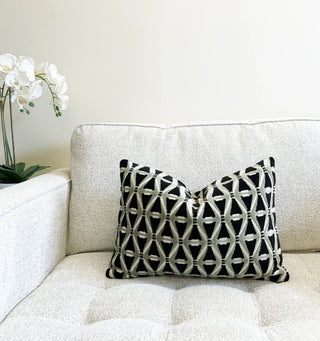Pistachio Deco Velvet Throw Pillow