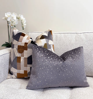 Graphite Dapple Velvet Throw Pillow