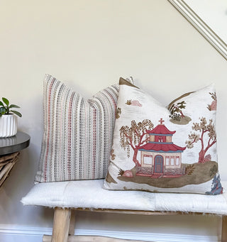Red Pagoda Throw Pillow