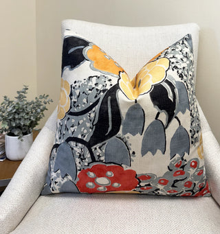 Thibaut Laura Coral and Black Throw Pillow