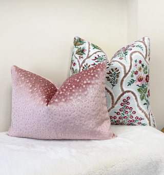 Blush Dapple Velvet Throw Pillow