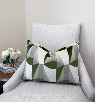 Green Prism Velvet Throw Pillow