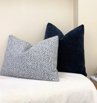 Blue Chevron Throw Pillow