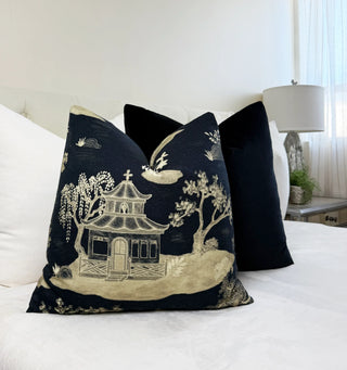Midnight Pagoda Throw Pillow