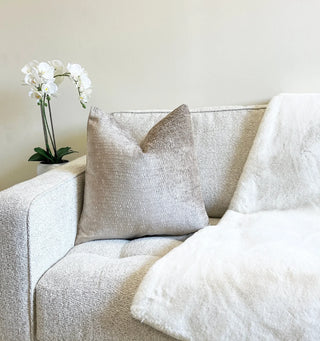 Taupe Chenille Throw Pillow