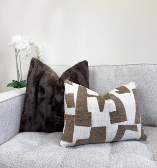 Chocolate Faux Fur Throw Pillow