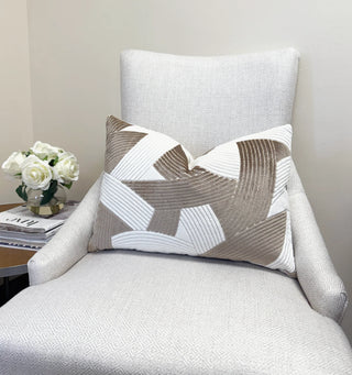 Latte Ridge Velvet Throw Pillow