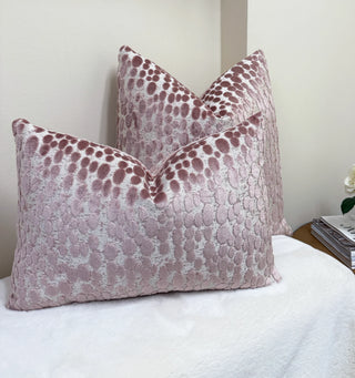 Pastel Pink Oval Velvet Throw Pillow