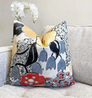 Thibaut Laura Coral and Black Throw Pillow