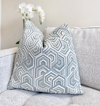 Sage Echo Velvet Throw Pillow
