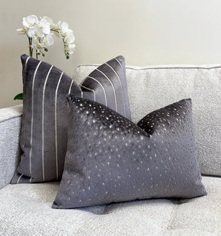Graphite Dapple Velvet Throw Pillow