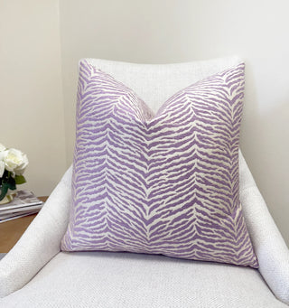 Lilac Zebra Animal Print Throw Pillow