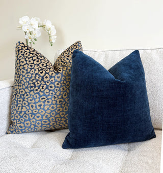 Navy Velvet Throw Pillow