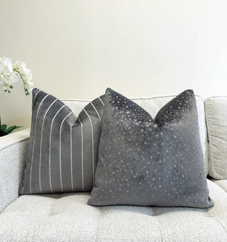 Graphite Dapple Velvet Throw Pillow