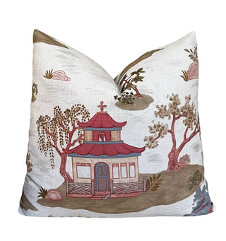Red Pagoda Throw Pillow