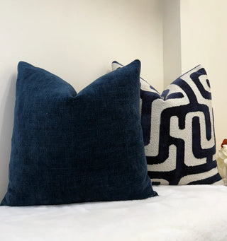 Navy Flux Velvet Throw Pillow