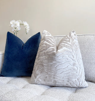 Pearl Zebra Velvet Throw Pillow