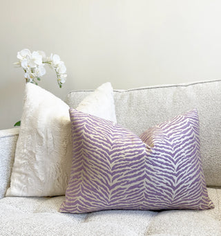 Lilac Zebra Animal Print Throw Pillow