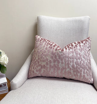 Pastel Pink Oval Velvet Throw Pillow