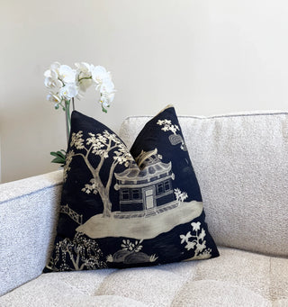 Midnight Pagoda Throw Pillow