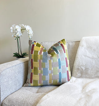 Ava Pastel Velvet Throw Pillow