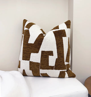 Cocoa Hierographic Throw Pillow