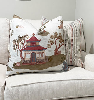 Red Pagoda Throw Pillow