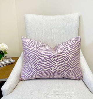 Lilac Zebra Animal Print Throw Pillow