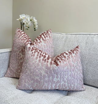 Pastel Pink Oval Velvet Throw Pillow