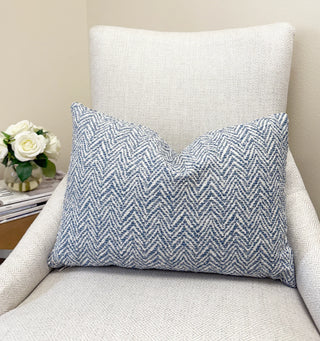 Blue Chevron Throw Pillow