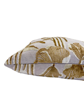 Amber Poppy Velvet Throw Pillow