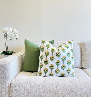 Yellow Bloom Embroidered Pillow