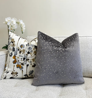 Graphite Dapple Velvet Throw Pillow